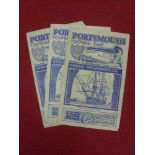 1944/1945 Portsmouth, a collection of 3 home football programmes, 24/02/1945 Clapton Orient (Cup),