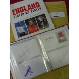 England International Footballers, a collection of 120 signed photographs/white carda, all different