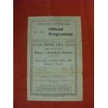 1933/34 Rugby League, Wigan v Oldham, a programme from the game played on 25/10/1933, sl tear,