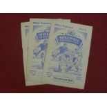 1953/54 Millwall, a collection of 3 home friendly floodlit programmes, Manchester Utd, Chelsea, &