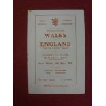 1950/51 Wales Schools v England Schools, a programme from the game played at Newport County on 26/