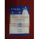 1937 Rugby League Cup Final, Keighley v Widnes, a programme from the game played at Wembley on 08/