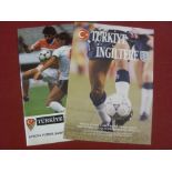 Turkey v England, a pair of programmes from games played at the Izmir Ataturk Stadium on 01/05/