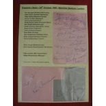 1960 England v Spain, an autographed album page, with 16 signatures including Swann, Greaves, Clough