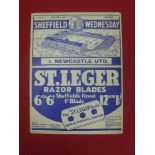 1937/38 Sheffield Wenesday v Newcastle Utd, a programme from the game played on 16/04/1938