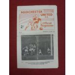 1963/64 FAYC Semi-Final, Man Utd Youth v Man City Youth, an autographed programme from the game