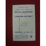 1945/46 Royal Engineers v London District, a game played at Gillingham on 07/11/1945