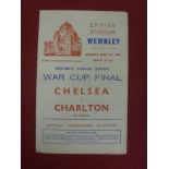 1944 Football League (South) War Cup Final, Chelsea v Charlton, a programme from the game played