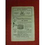 1932/33 Celtic v Motherwell, a programme from the game played on 22/10/1932