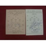 1954/55 Port Vale, a collection of 2 home autographed programmes, 10/01/1955 West Ham (FAC S/S),