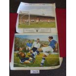 1953 FA Cup Final, Blackpool v Bolton, a signed colour print of the Matthews Final painting, with