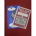 1963/64 Football League Cup Semi-Finals, West Ham v Leicester City, a pair of programme from both