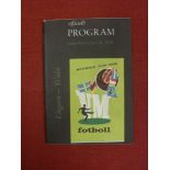 1958 World Cup, Hungary v Wales, a programme from the games played in Sandviken on 08/06/1958, score