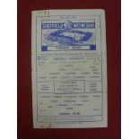 1941/42 Sheffield Wednesday v Grimsby, a programme from the game played on 20/09/1941, single sheet,