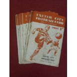 1949/50 Exeter City, a collection of 18 home football programmes, in various condition (3 with