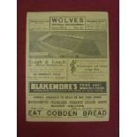 1935/36 Wolverhampton Wanderers v Leeds Utd, a programme from the game played on 02/11/1925, in very