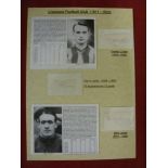 1911/1933 Liverpool a collection of 3 vintage autographs, laid down and displayed. The signatures,