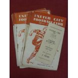 1948/49 Exeter City, a collection of 13 home football programmes, in various condition (one very