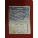 1938/39 Everton v Manchester Utd, a programme from the game played on 19/11/1938, very slight tear