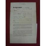 1931 Stockport County, a contract given by the club to William Rigby, by Lincoln Hude, and William