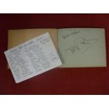 Cricket, an autograph book from the 1950's onwards, the album pages, are individually signed by 30