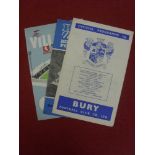 1962/63 Football League Cup Semi-Final, a collection of 3 football programmes, Bury v Birmingham,