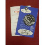 1964 Football League Cup Final, Leicester v Stoke city, a pair of programmes from both legs played