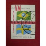 1958 World Cup Final, Brazil v Sweden, a programme from the game played in Stockholm on 29/06/