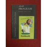 1958 World Cup, Northern Ireland v Czechoslovakia, a programme from the game played in Halmstead