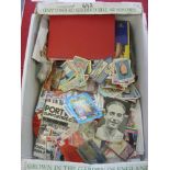 Football Memorabilia, a collection of trade cards, rosettes, magazines and inserts etc, a good