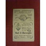 1919/1920 Hull City v Sheffield Utd, a programme from the Hospital Cup game played on 22/04/1920