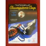 1987/88 In Dubai, Everton v Rangers, a programme from the Champions Cup game played on 08/12/1987