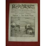 1924 Rugby League, New South Wales v Queensland, the Rugby League News/Programme for the game played