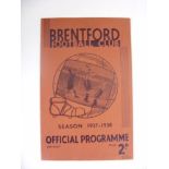 1937/38 Brentford v Manchester Utd, a programme from the FA Cup tie played on 12/02/1938