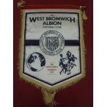 An official West Bromwich Albion, padded exchange pennant, past history of the item indicates it was