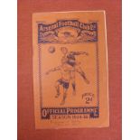 1934 England v Italy, a programme from the game played at Arsenal on 14/11/1934, nof, slight marked