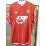 2012/13 Southampton, a match worn home shirt, Premier League by Number 33 De Riddler, in the game