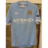 2010/2011 Manchester City, a match worn, blue home shirt, Premier League, as worn by Number 34, De
