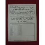 1929 London Senior Cup Final, London Caledonians v Ilford, ex binder programme from the game