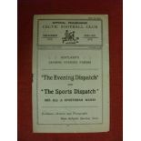 1930/31 Celtic v East Fife, a programme from the game played on 10/01/1931, slight tear on front