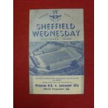 1953/54 Preston v Leicester, a programme from the FA Cup 2nd Replay, played at Sheffield Wednesday