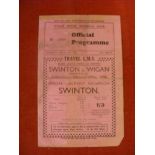 1933/34 Rugby League, Wigan v France, a programme from the game played on 10/03/1934, folded