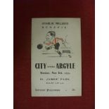1932/1933 Exeter City v Plymouth, a programme from the Charlie Millers Benefit game played on 01/5/