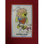 World Cup Willie, original postcard signed by Nobby Stiles