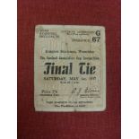 1937 FA Cup Final, Sunderland v Preston, a ticket from the game played at Wembley on 01/05/1937,