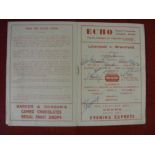 1946/47 Liverpool v Brentford, an autographed programme from the game played on 26/10/1946. The