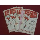 1954/55 Exeter City, a collection of 14 home football programmes, in various condition, includes