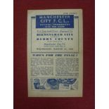 1945/46 FA Cup Semi-Final Replay, Birmingham City v Derby County, a programme from the game played