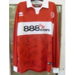 2005/2006 Middlesbrough, a players red home shirt, as worn by McMahon, Number 29 on reverse, with
