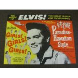 Film/Pop Memorabilia, a quad size poster for 2 Elvis Presley Films, Girls Girls Girls, and